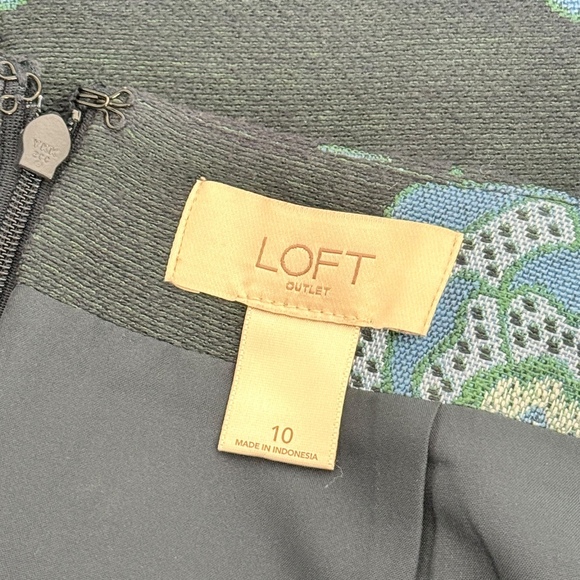 Loft Blue Floral Damask Pencil Short Skirt Women Size 10‎ Preppy Office Feminine - Picture 4 of 9